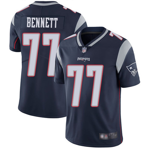 New England Patriots Football #77 Vapor Limited Navy Blue Men Michael Bennett Home NFL Jersey->new england patriots->NFL Jersey